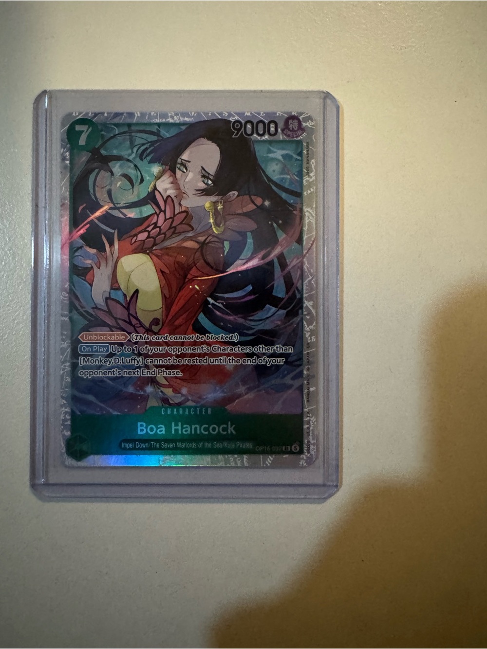 Onepiece Boa Hancock Holographic Trading Card - Green/Black